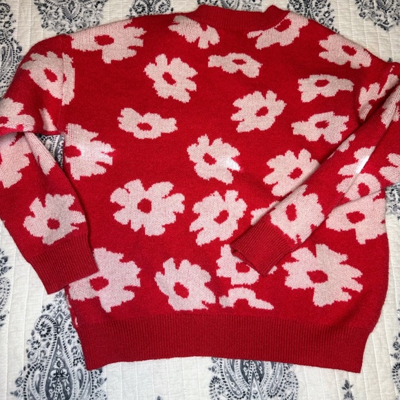Maurices Red and Pink Floral Sweater - Picture 3 of 3
